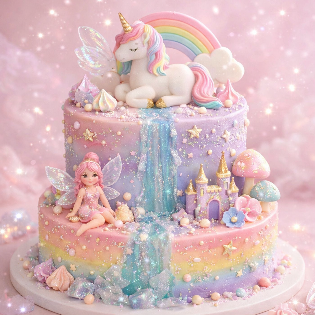 Fantazyjny tort urodzinowy kolorowy